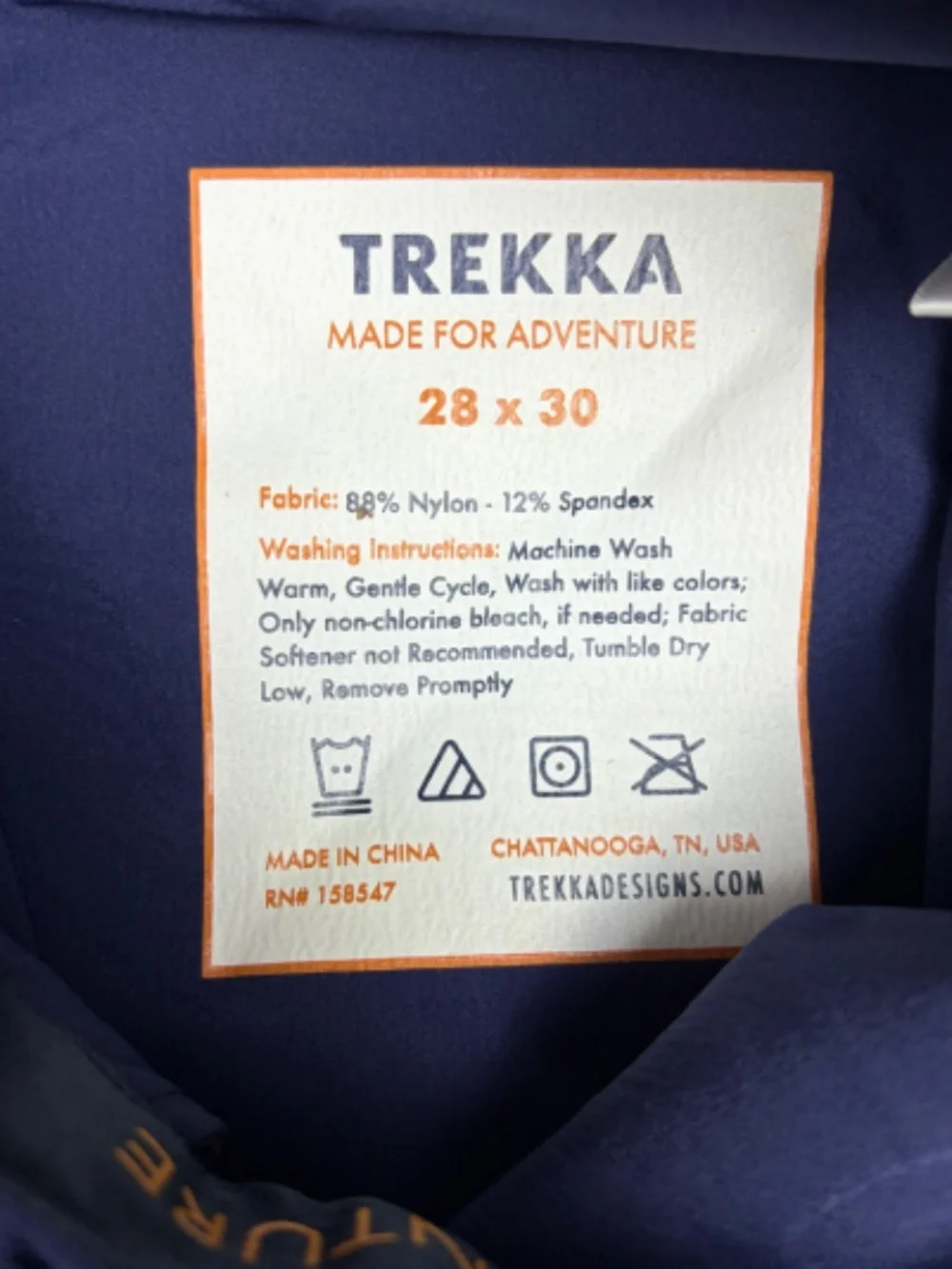 Trekka Pants Mens 29X30 Blue Hiking Pants Zip Pockets Nylon Outdoors Casual